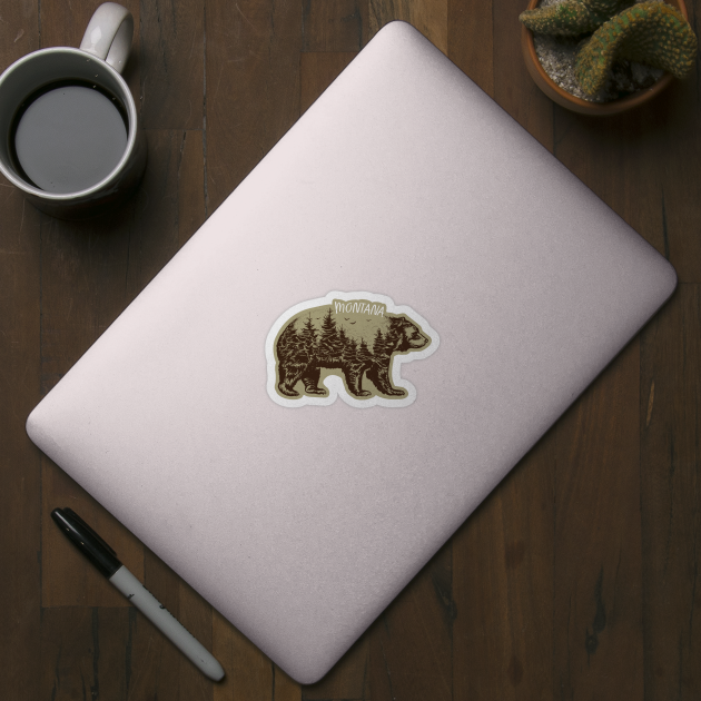 Mountain Grizzly Bear Montana Sticker by sentinelsupplyco